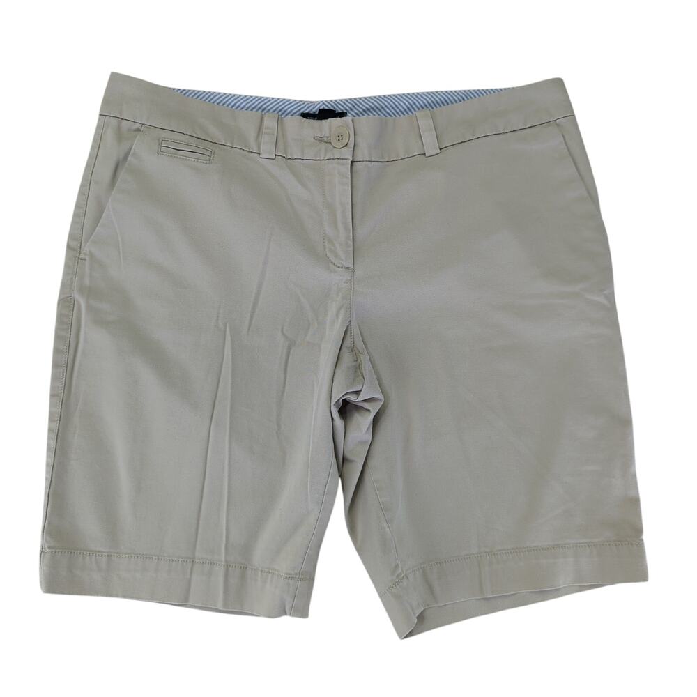 Tommy Hilfiger Tan Khaki‎ Chino Shorts Women's 12 Cotton Stretch Long Bermuda